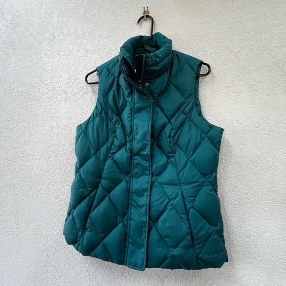 Women’s Eddie Bauer down vest size medium Teal Quilted Women's vest - Picture 9 of 10
